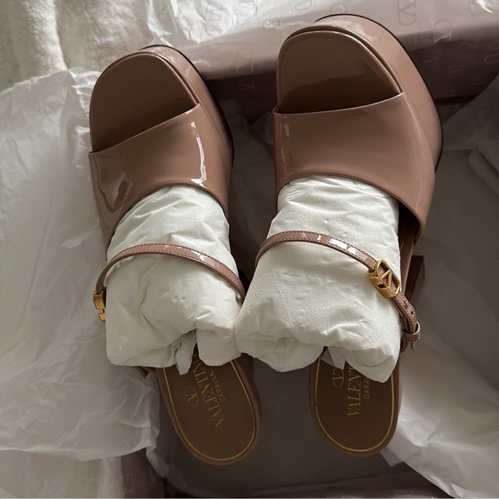VALENTINO GARAVANI Tan-Go Platform Heeled Sandal in Rose Cannelle 40 ✨VERY RARE✨ - Picture 6 of 8